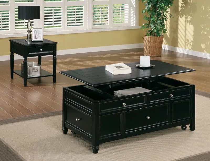 black lift top coffee table