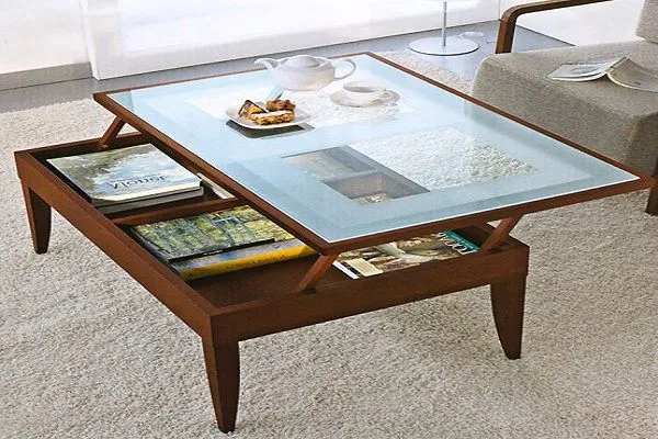 glass lift top coffee table