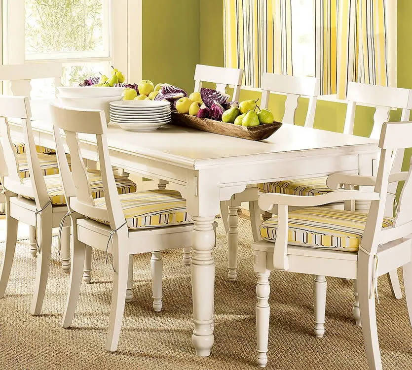 white dining room table
