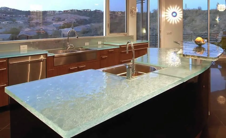 glass kitchen countertops