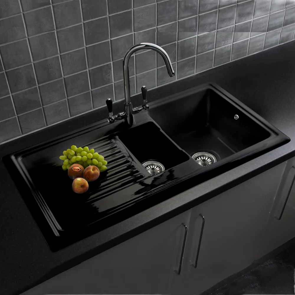 black kitchen sink