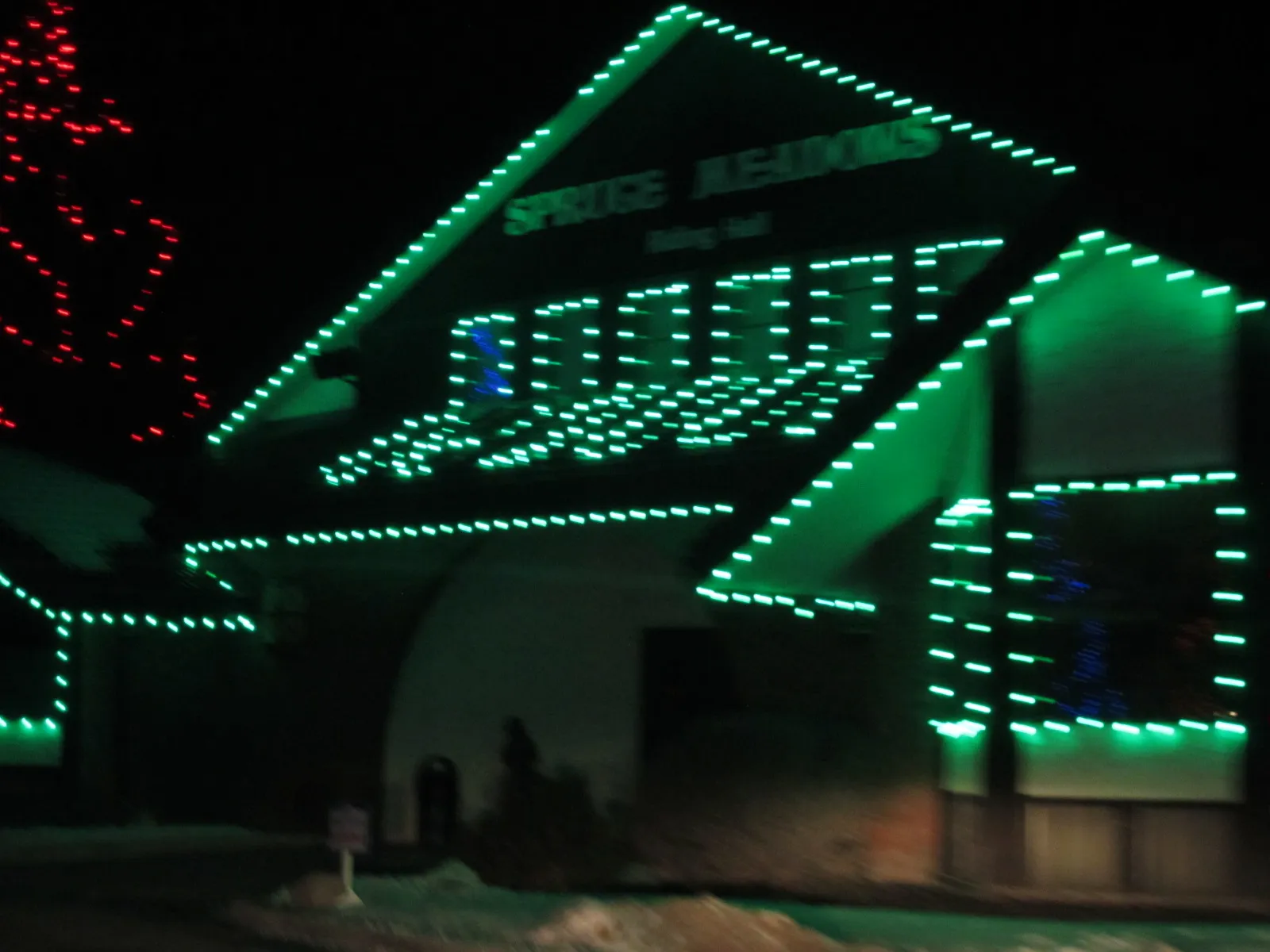 green christmas lights