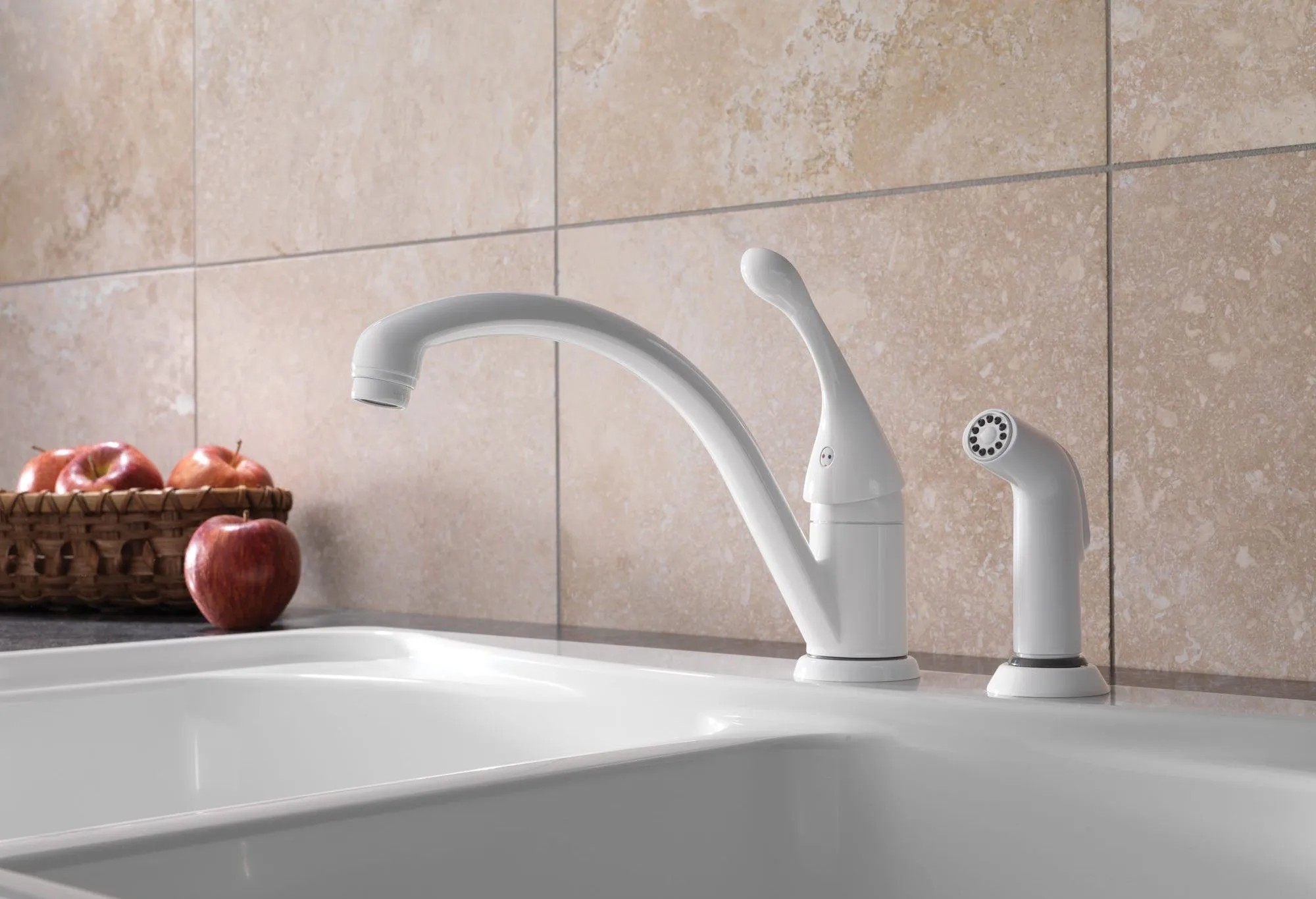 white kitchen faucet