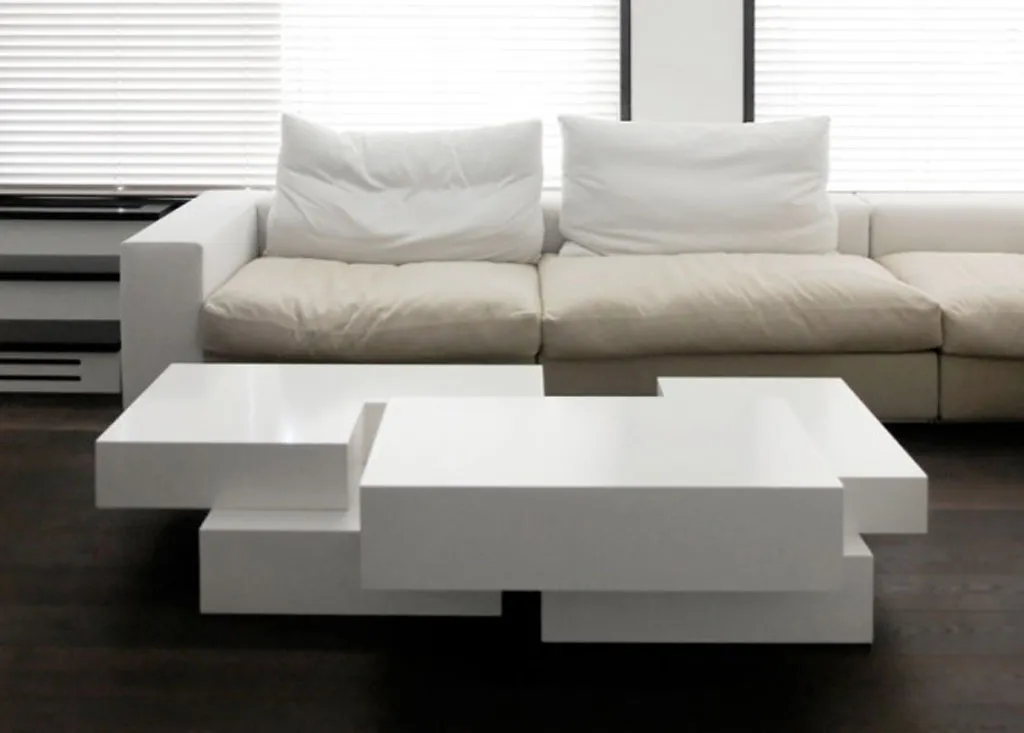 white sofa table