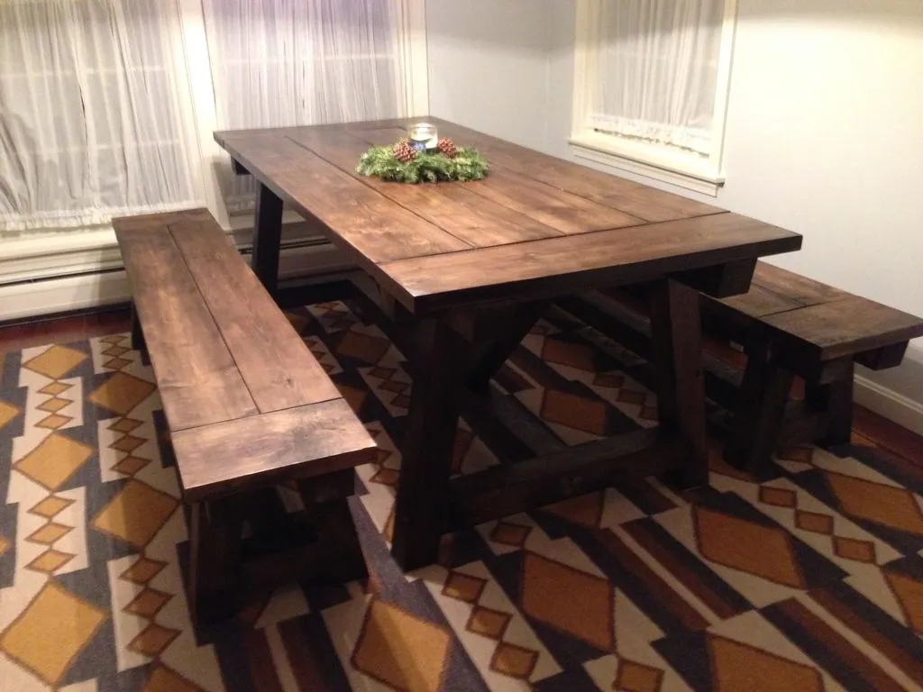 espresso farmhouse dining table