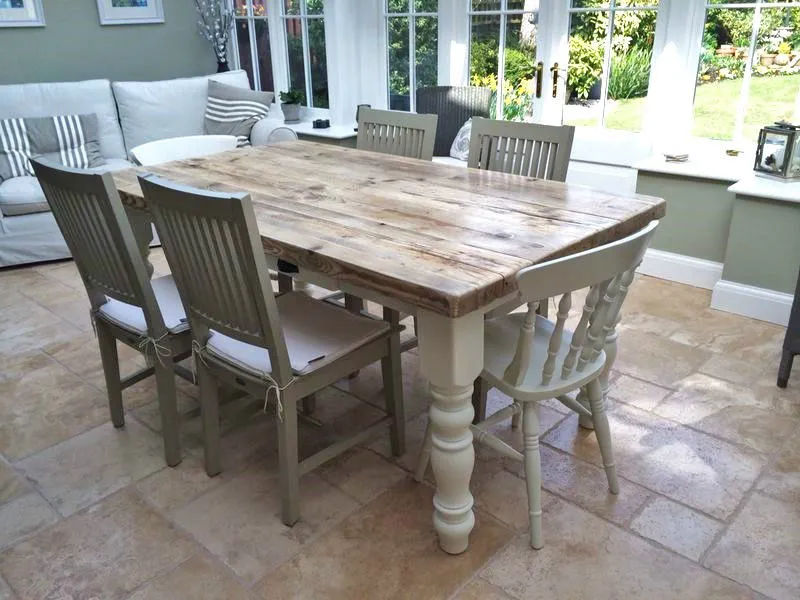 farmhouse dining table with bench