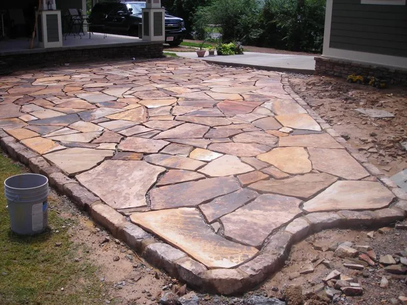 flagstone patio border