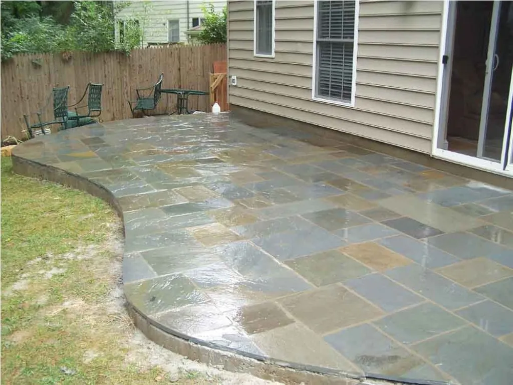 flagstone patio concrete