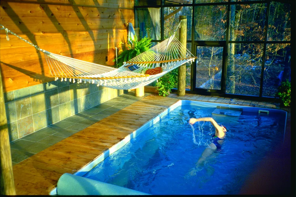 indoor swimming pool and lightning