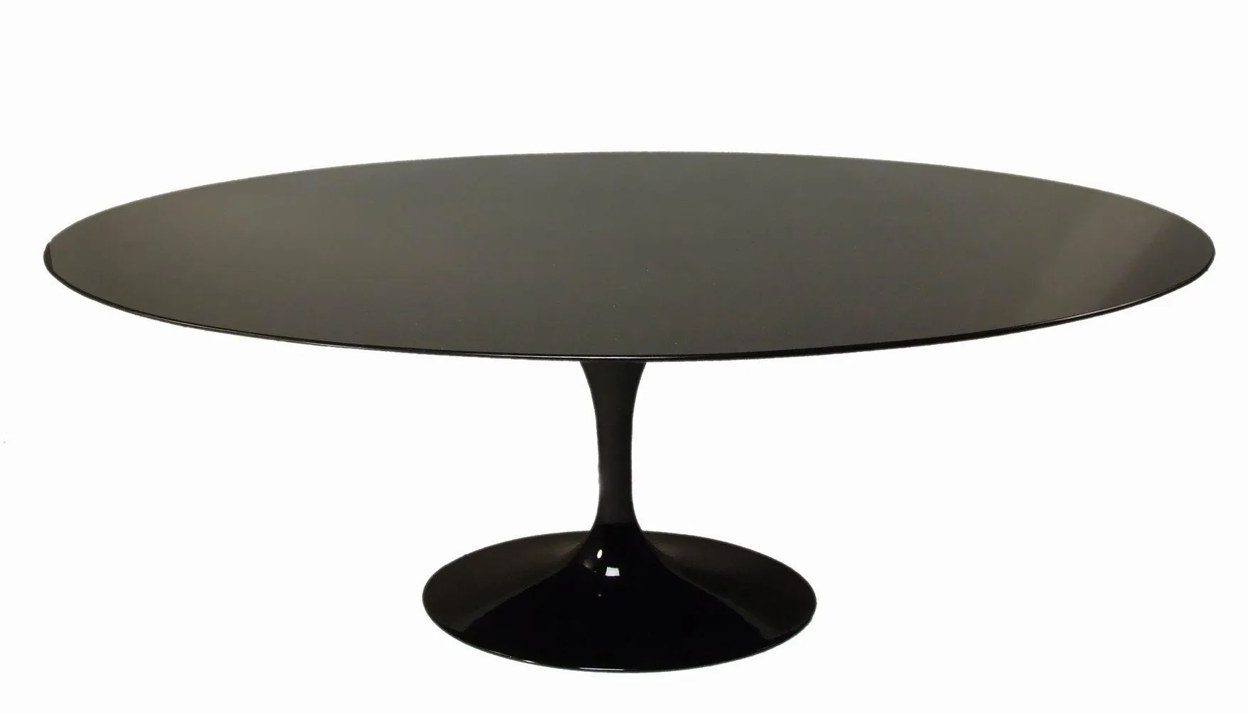 oval dining table black